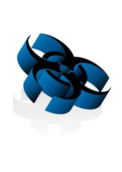 Vector illustration of 3d virus sign in blue color