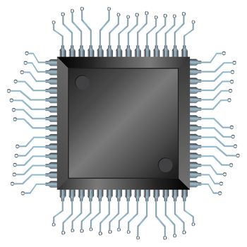 Electronic semiconductor integrated component, vector illustration