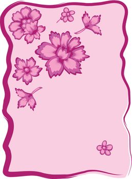 Pink background featuring mauve flowers