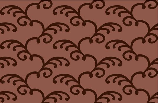 Brown pattern with floral design