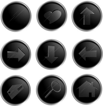 Illustration of the black spheric web buttons