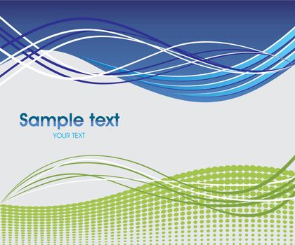 Dynamic wave background in blue and green.