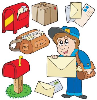 Mail collection on white background - vector illustration.