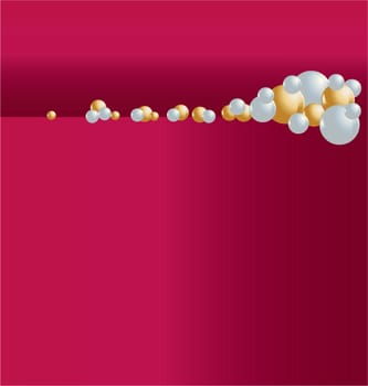 pearls on satin background abstract vector illustration stationery template