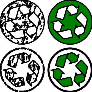 vector. recycle stamps symbol
