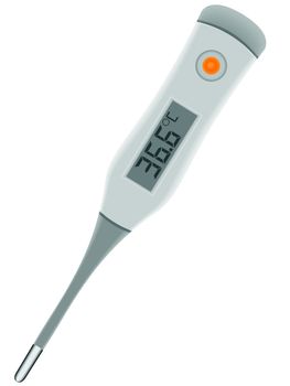The medical electronic thermometer in a vector on a white background