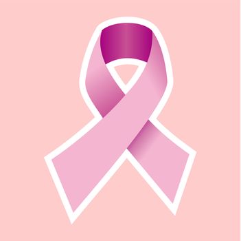 Pink breast cancer ribbon. Vector file