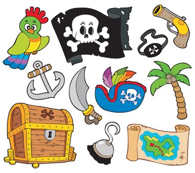 Buccaneer collection on white background - vector illustration.