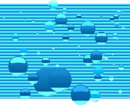 water inspired bubble background in different shades on blue