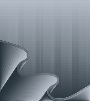 Vector illustration of a dark lined art curves flowing sheet. Copy space for custom elements.