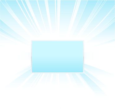 Vector illustration of a beautiful blue glowing background with central shiny board for custom elements.