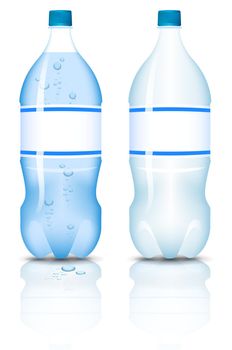 Plastic bottle of clean water. Vector illustration.