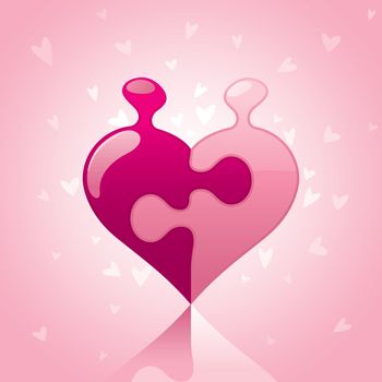 Love Puzzle on pink color background