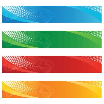 Banners in haftone and curved lines vector illustration