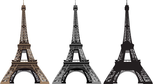 Vector illustration of Eiffel Tower in Paris, France