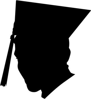 A silhouette of a Student with Graduation Cap.