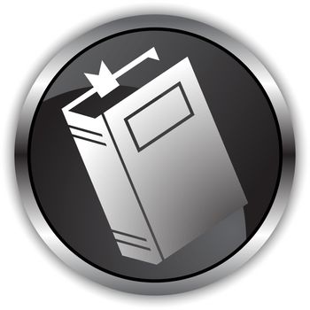 3D image of a book - black chrome style.
