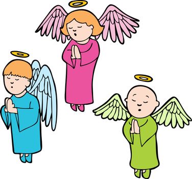 Set of 3 angels praying.