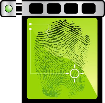High-tech scanning device for fingerprints.