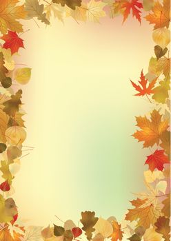 Fall leaves frame with copyspace background. EPS 8 vector file included