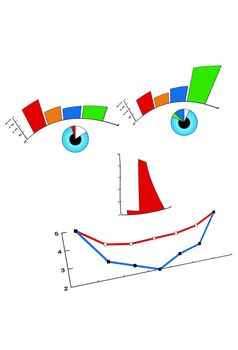 Smiley face designed with graphics chart - vector