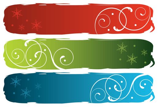 grungy winter banners, vector illustration