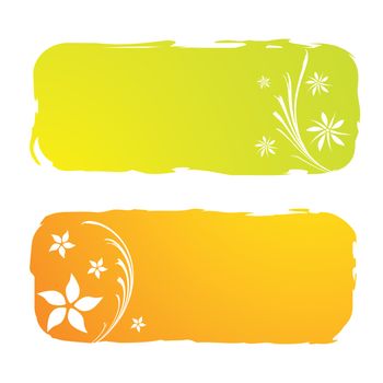 grungy floral banners, vector illustration