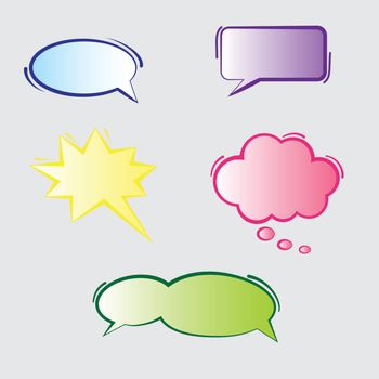 Colorful blank speech text bubbles
