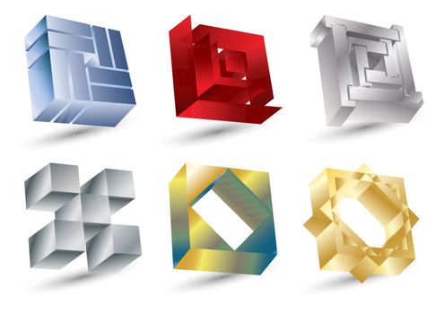 Shiny square icons, vector illustration