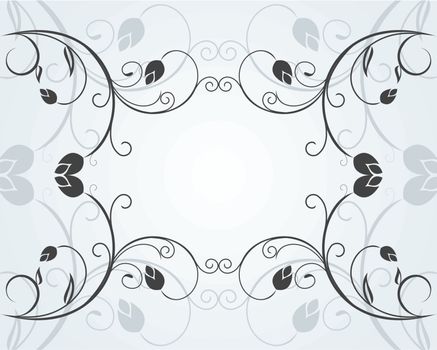 Illustration the floral decor background for design invitation card - vector