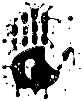 Palmprint as drops form. Vector illustration for your design.