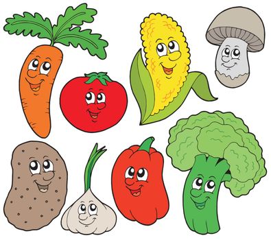 Cartoon vegetable collection 1 - vector illustration.
