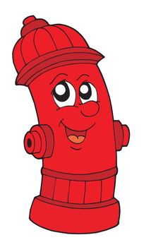 Cute red fire hydrant - vector illustration.