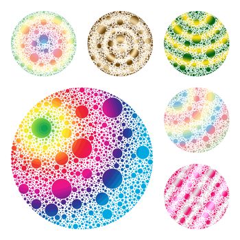 Colorful big dot with different size polka dots