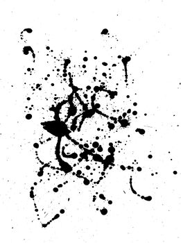 black ink splash over white background