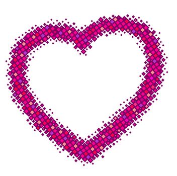 abstract pink vector heart and wite background