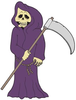 Cartoon grim reaper - vector illustration.