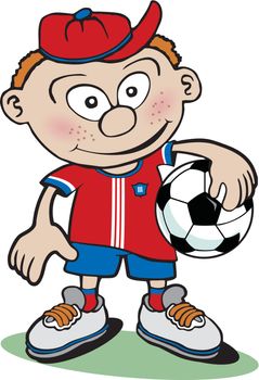 Vector illustration of a Kid with soccer ball