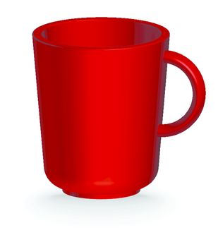red coffe or tea cup - vector illustration
