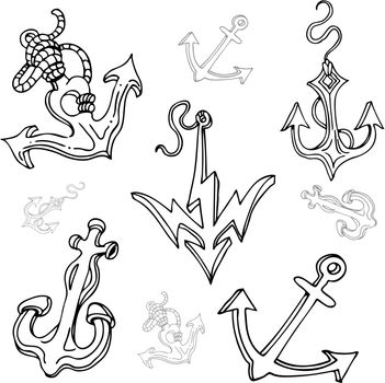 An image of a boat anchor drawing set.