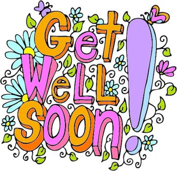 An image of a get well soon floral design drawing. 