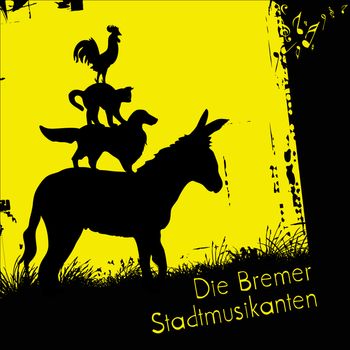 vector illustration of the Bremen town musicians