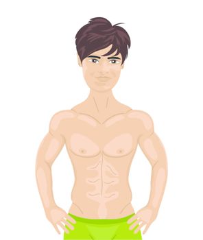 Illustration sexy guy isolated - vector