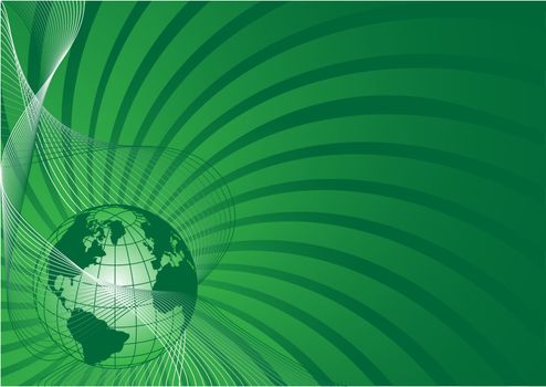 business background with green world globe vector
