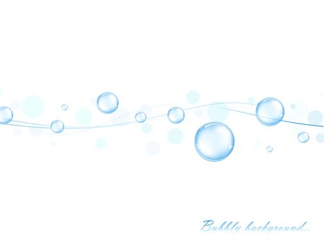 bubbly background with abstract waves over white