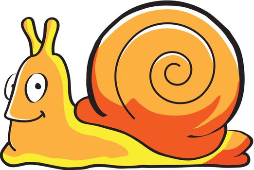 vectors illustration shows a smiling snail