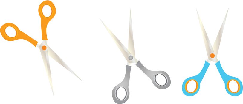 vector illustration 2D shows color a scissors