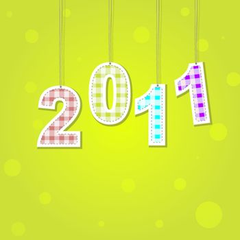 New Years card 2011 with color light and place for your text  . Vector illustration