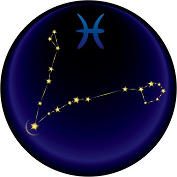 Pisces constellation plus the Pisces astrological sign