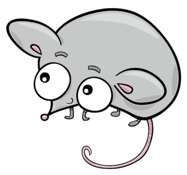 cartoon illustration of cute little mouse
